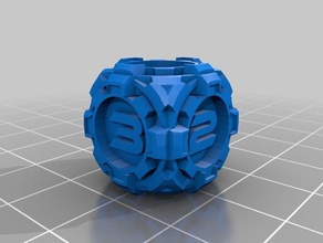 d6 sci fi rounded gears dice - numbers toys & games 3d print model - Mito3D