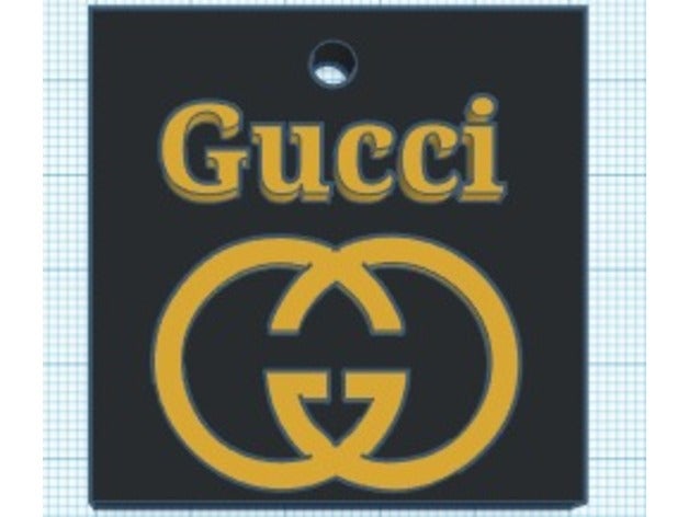 gucci portachiavi modificato i keychain il logo 3D print model - Mito3D