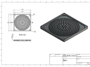 150mm vent Wohnung zurück 3d Drucker Zubehör 3d print model - Mito3D