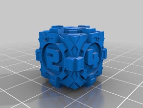 d6 sci fi square gears dice - numbers toys & games 3d print model - Mito3D
