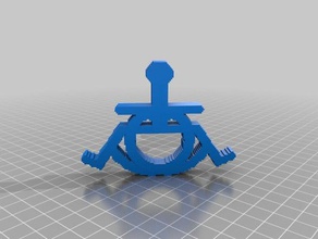 one two wheelchair &gt happy wheel chair - pedant zeitgeist 2d art 3d print model - Mito3D