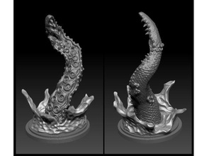 tentáculo de kraken oco criaturas d&d miniatura monstro 3d print model - Mito3D