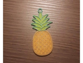 Ananas-Schlüsselanhänger Schlüsselanhänger Obst keychain Ananas tropical 3d print model - Mito3D