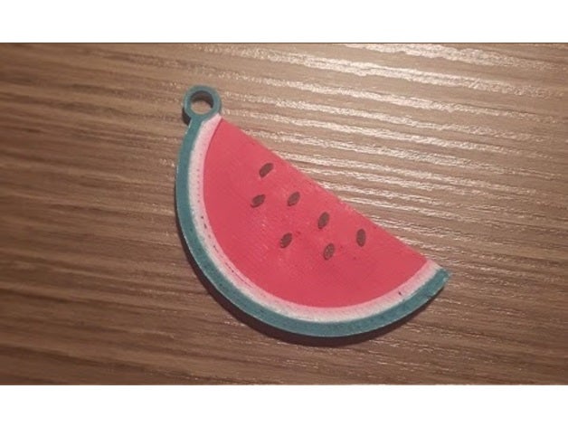 watermelon keychain keychains fruit tropical 3D print model - Mito3D