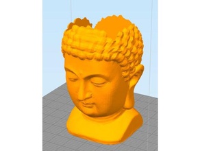 buda pote de planta quadrangular A impressão 3d estátua plantas 3d print model - Mito3D