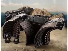 gothic spaceship wreck b engines toy & game accessories 40k scatter terrain wargame wargaming warhammer warhammer40k wh4000 wh40k 3d print model - Mito3D