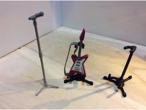 guitar stand 1 18 scale playsets action figure miniatures unlimited adventures 3d print model - Mito3D