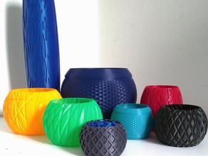 gestreifte Vasen-Kollektion Container Schüssel openscad Federhalter Pflanzer vase vasemode 3d print model - Mito3D