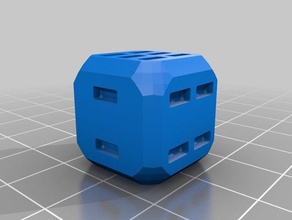 d6 futuristic square curve dice - bar pips toys & games 3d print model - Mito3D