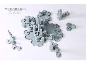 metrópolis de puzzle en 3d puzzles Puzzle edificio la ciudad juego skyline juguete 3d print model - Mito3D
