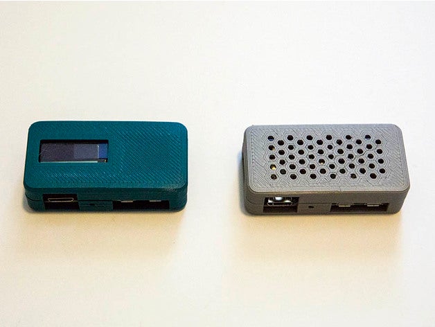 pi zero case vented hinged remix adding oled electronics openscad raspberry 3D print model - Mito3D