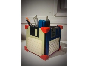 old floppy disk diskette pen holder organization 3d print model - Mito3D