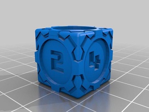 d6 futuristic square gears dice - numbers toys & games 3d print model - Mito3D