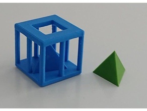 semplice puzzle la gabbia divertente di piramide 3d print model - Mito3D