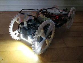 büyük arduino tekerlek d 135 mm lego 2 eksen tt motor gövdesi 3d baskı uyumlu 3d print model - Mito3D