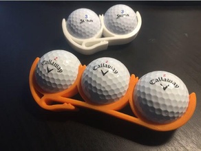 golf ball belt clip 3 balls version sport & outdoors remix three 3d print model - Mito3D