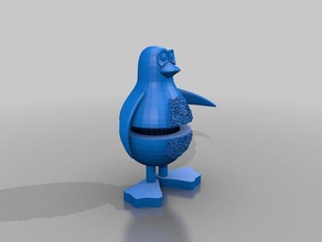 pinguino smerigliatrice famiglia herb grinder linux logo di erbaccia whacker 3d print model - Mito3D