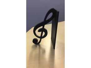wichtige clef bookholder Dekor notenschlüssel großen Violinschlüssel 3d print model - Mito3D