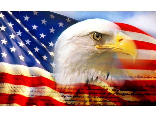 Amerikan bayrağı lithophane 2d sanat bayrak 3D print model - Mito3D