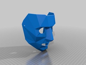 low-poly face mask large holes 3d printing 3d print model - Mito3D