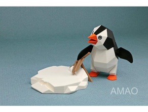 penguin art anchor floating ice 3d print model - Mito3D