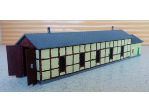 minirailway small depot customizable buildings & structures ho scale n-scale n tt z 3d print model - Mito3D