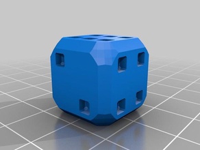 d6 futuristic square curve dice - pips toys & games 3d print model - Mito3D