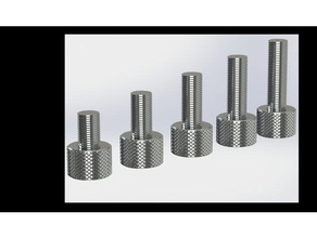 knurling bolt nut variable length parts engineering screw 3d print model - Mito3D