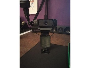 logitech c920 titulaire de la go pro connexion caméra gopro webcam mont 3d print model - Mito3D