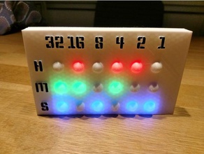 binary led clock 24h 3d printing 3d print model - Mito3D