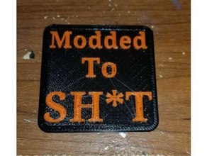 modded sh t plate censored 3d printer accessories plaque 3d print model - Mito3D