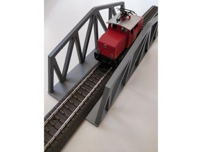 ho scale bridge without clips hobby model trains 3d print model - Mito3D