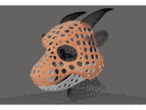 fursuit - puppet-cabeça da base de dados versão 56 toongoat traje animais anthro dos desenhos animados o personagem peludos cabra a cabeça cabeça-base máscara pawpet fantoche robô toon 3d print model - Mito3D