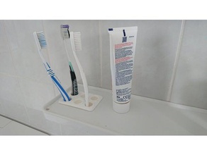 toothbrush holder built-in bathroom 3d print model - Mito3D
