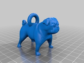 pug chaveiro A impressão 3d 3d print model - Mito3D