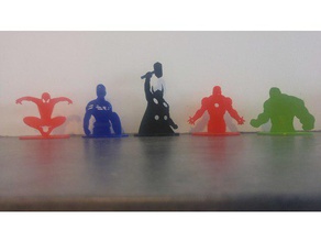avengers 2d figurines art captain america figurine hulk iron man marvel comics universe spiderman thor 3d print model - Mito3D