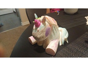 sitting unicorn animals kids no wings paintable 3d print model - Mito3D