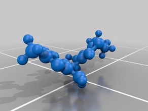 molecular modelo de tiamina, vitamina atômica em escala biologia molécula moléculas 3d print model - Mito3D