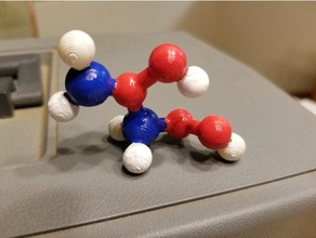 moleküler modeli - vinil asetat atomik ölçekli model balçık ana monomer mühendislik molekül moleküller 3d print model - Mito3D