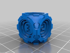 d6 futuristic rounded inner gears dice - numbers toys & games 3d print model - Mito3D