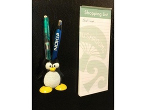 tux penguin fridge pen holder containers magnet magnetic marker pencil 3d print model - Mito3D