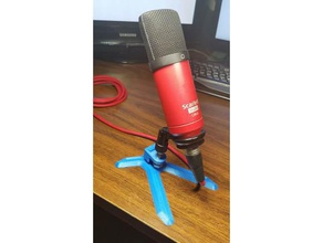 desktop microphone stand music adapter holder detachable mic clip mount record recording xlr plug 3d print model - Mito3D