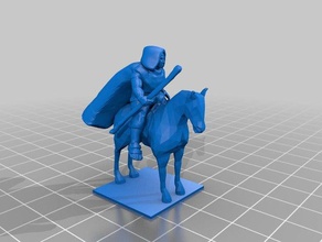 mounted witch wizard cape people dnd halfling horse miniature pathfinder pony 3d print model - Mito3D
