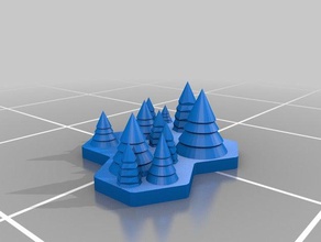 lotp - o terreno- floresta 4 hex jogos boardgame componentes baixa contagem de polígonos atrair profetas wargame terreno 3d print model - Mito3D