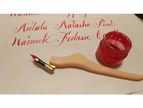 ergonomic oblique calligraphy pen nib holder art tools copperplate 3d print model - Mito3D