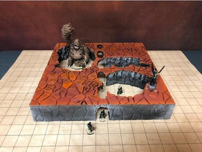 modulare grotte grotta corridoio 28mm scala giochi e giocattoli caverna dungeons dragons rpg da tavolo terreno wargame 3d print model - Mito3D