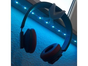 headphone window board audio headphones hanger holder hook headset sill teufel airy 3d print model - Mito3D