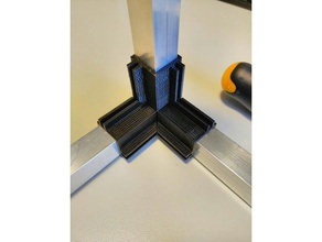 square tube connectors joints + plexiglass support diy aluminium profile enclosure joint box 3d print model - Mito3D
