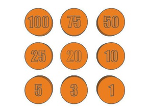 cerchio token punti - numeri prototipi giochi e giocattoli 3d print model - Mito3D