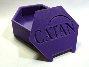 catan player pieces hex storage box toy & game accessories board boardgame boardgames 3d token piece settlers settlersofcatan 3d print model - Mito3D